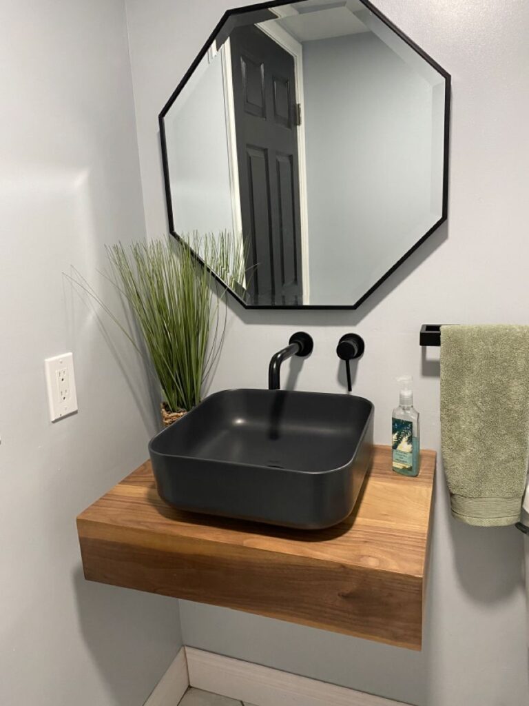 Floating Sink Basin Small Guest Bathroom Ideas